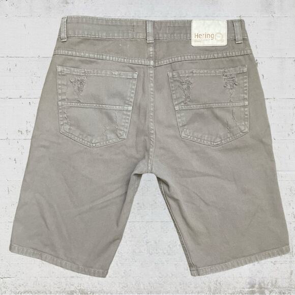 Hering Bermuda Distressed Khaki Jean Shorts Size US 32 - Picture 2 of 8